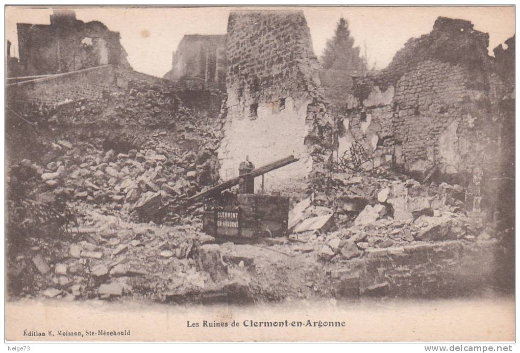 Cpa Du 55. Clermont En Argonne - Les Ruines - Clermont En Argonne