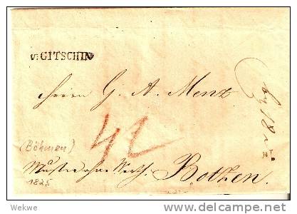 A-V077a /- ÖSTERREICH -  V.Gitschin 1825.Brief Aus Schluhta Nach Bozen - ...-1850 Voorfilatelie