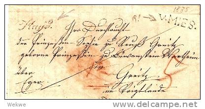 A-V011/- ÖSTERREICH -  Adelsbrief  V.Mies 1835 +  Hayd-Stempel ,beide Vorderseitig - ...-1850 Voorfilatelie