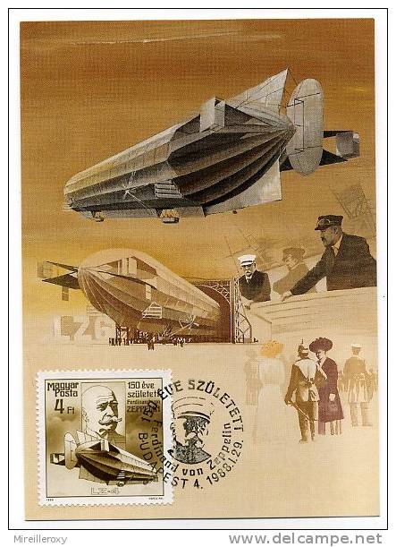 CARTE MAXIMUM HONGRIE FERDINAND  VON ZEPPELIN - Zeppelines