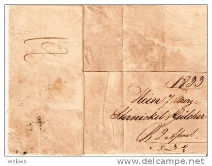 A-V001a /- ÖSTERREICH -  Cholerabrief Geschlitzt  Und Geräuchert (desinfiziert) Portugal Via Paris 1833 - ...-1850 Voorfilatelie