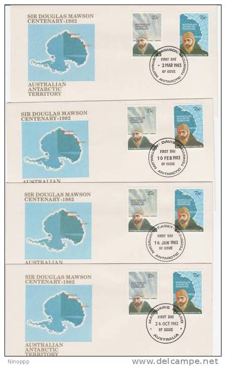 Australian   Antartic  1982 Mawson X 4 Bases   FDC - Other & Unclassified
