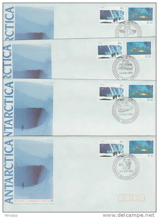 Australian   Antartic 1991 Research X 4 Bases   FDC - Other & Unclassified