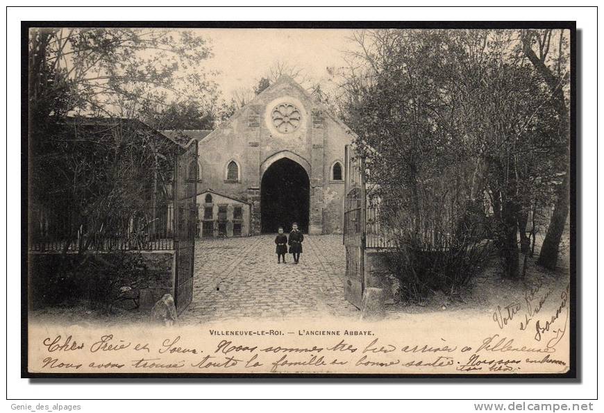 94  VILLENEUVE LE ROI, L'ancienne Abbaye, Animée, Enfants, Phototypie Breger, Dos 1900, Voyagé En 1904 - Villeneuve Le Roi