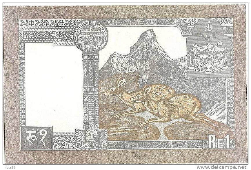 NEPAL 1 RUPEES UNC - Nd -1991 Y -  Animal - Nepal