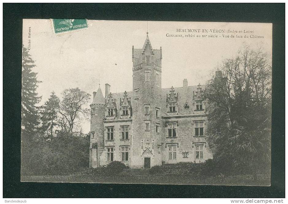 Beaumont En Véron ( Indre Et Loire 37) - La Coulaine - Vue De Face Du Château ( Cliché Robert) - Beaumont-la-Ronce