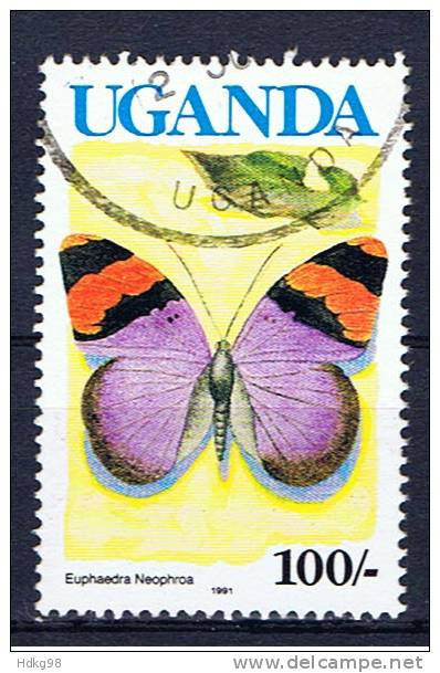 EAU+ Uganda 1990 Mi 840 842 Schmetterlinge - Ouganda (1962-...)