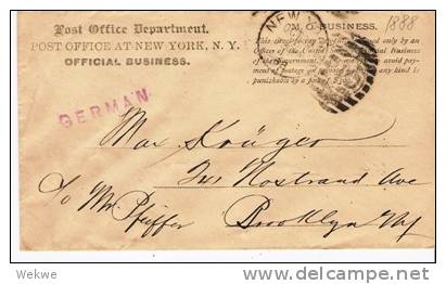 USG101/  USA - Dienstpost-Kuvert US Post Office 1888 - …-1845 Vorphilatelie