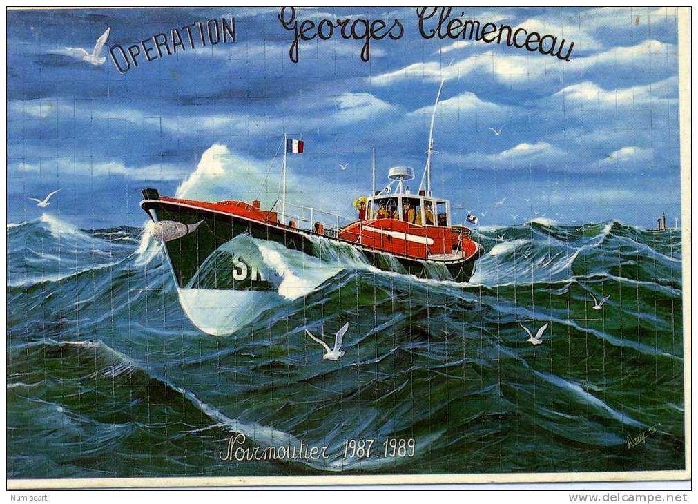 CPA...DE NOIRMOUTIER...BATEAU DE SAUVETAGE...OPERATION GEORGES CLEMENCEAU... - Noirmoutier