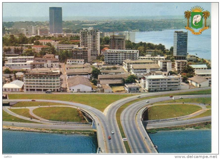 République De Côte D´ Ivoire - Abidjan ° Le Plateau Et Le Pont "Général De Gaulle" (1973) - Côte-d'Ivoire