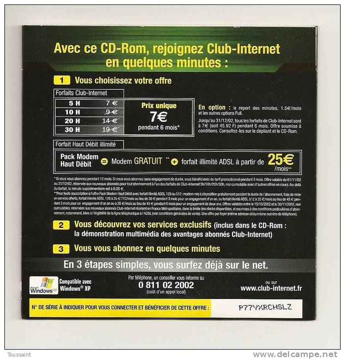 Club Internet: Nouveaux Forfaits, 30 Heures 7 Euros, Carrefour, James Bond, Meurs Un Autre Jour (08-1658) - Kits De Connexion Internet