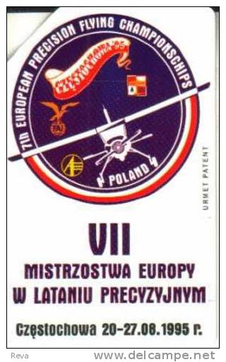 POLAND 25U  CZESTOCHOWA   FLYING AIRPLANE  CHAMPIONSHIPS  1995  CARTOON SKYLINE  READ DESCRIPTION !! - Polonia