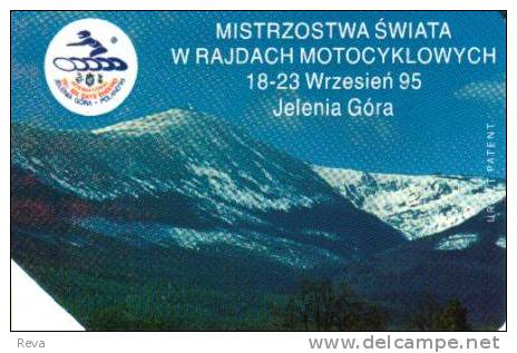 POLAND 25U  MOTORCYCLE CHAMPIONSHIPS 1995  JELENIA GORA  MOUNTAINS LANDSCAPE READ DESCRIPTION !! - Pologne