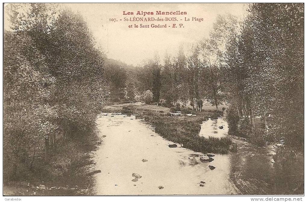 CPA De LES ALPES MANCELLES - Saint-Léonard Des Bois - La Plage Et Le Saut Godard. - Saint Leonard Des Bois