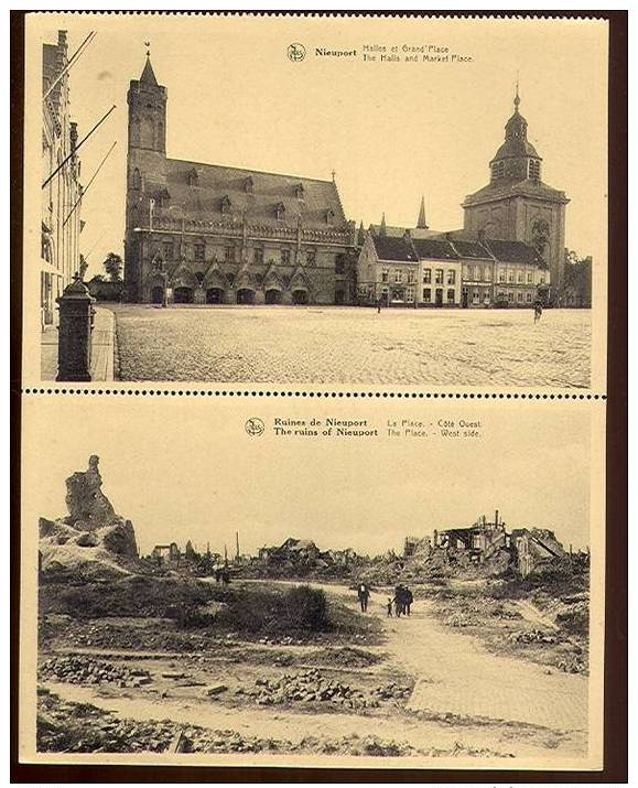 Nieuport - Nieuwpoort  :  Boekje Van 20 Postkaarten Vóór En Na De Oorlog 1914 - 1918 - Guerre - Nieuwpoort
