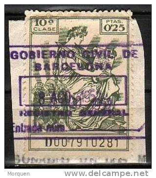 Poliza 10ª Clase Estado Español 25 Ct - Revenue Stamps