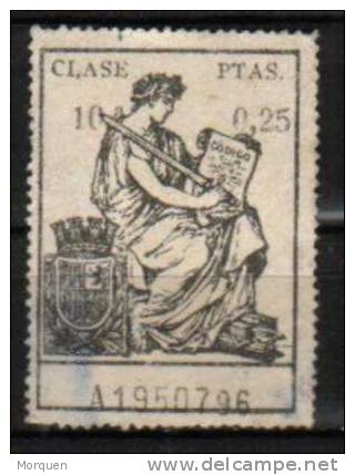 Poliza 10ª Clase 25 Cts Republica - Fiscaux