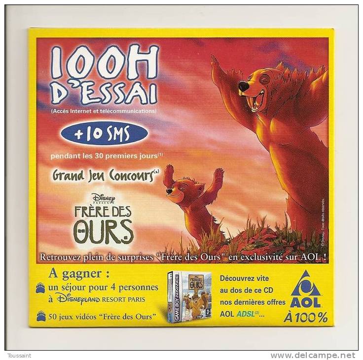 AOL: 100 Heures D´ Essai + 10 SMS, Grand Jeu Concours Frère Des Ours (08-1675) - Internetanschluss-Sets