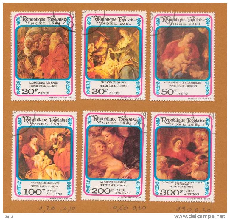 Togo  ,n° 1059/61 Et A 458/60  "Noel 81 (Rubens) ,cote : 2.00 Eur. - Religione