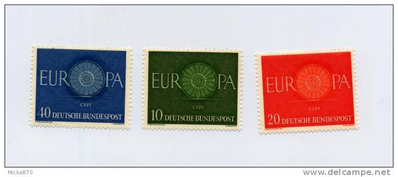 Allemagne N°210 à 212 Neuf** Europa 1960 - 1960