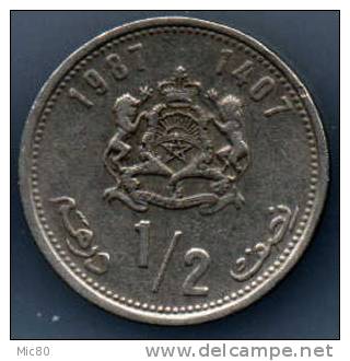 Maroc 1/2 Dirham 1987 Ttb - Maroc