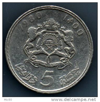 Maroc 5 Dirhams 1980 Ttb - Marruecos