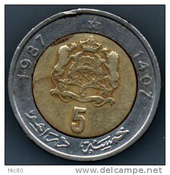 Maroc 5 Dirhams 1987 Tb - Marokko