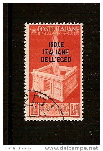 ISOLE IT. DELL´EGEO-1938-valore Usato Da L. 1,75 + 1-Bimillenario Di Augusto Con Soprastampa -in Ottime Condiz.- DC1700. - Egeo