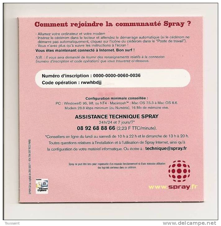 SPRAY.fr: Spray Internet, Abonnement, Accès Rapide, Girafe (08-1687) - Kit De Conección A Internet