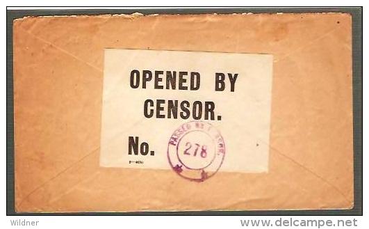 MEXICO - 1917 TEHUACAN CENSORED COVER TO USA / CENSOR TAPE ON BACK SIDE - Mexique