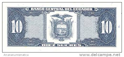 ECUADOR  10 SUCRES  22-11-1988  KM#121  PLANCHA/UNC     DL-5889 - Equateur