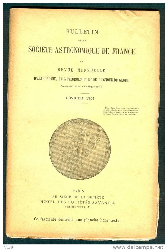 Astronomie, Bulletin De La Société Astronomique De France (Février 1904) :Mars, Radium, Lune, Foudre, Climatologie... - Astronomie