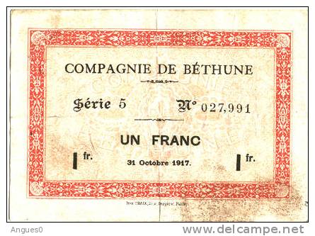 COMPAGNIE DE BETHUNE UN FRANC - Bons & Nécessité