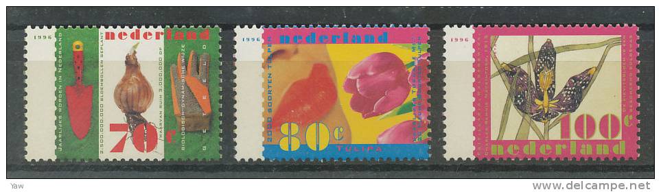 PAESI BASSI  1996  NATURA E AMBIENTE: FIORI DI PRIMAVERA. FULL SERIE MNH** YT 1531/33 - Natur