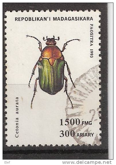 MADAGASCAR, 1993 : Timbre Insecte "Cetonia Aurata " CETOINE ; 1500 Fmg Obl.  ; TB - Autres & Non Classés