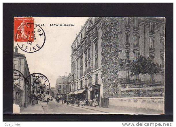 92 PUTEAUX Rue De Colombes, Animée, Commerces, Ed ?, 1908 - Puteaux