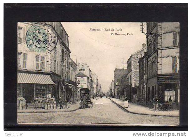 92 PUTEAUX Rue De Paris, Animée, Pharmacie, Attelage Livraison, Ed Marmuse, 1905 - Puteaux