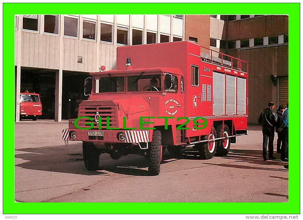 CAMIONS POMPIER - ROUEN (76) - FOURGON D´INTERVENTION PRODUIT DANGEREUX BERLIET 1987 - SERVICE D´INCENDIE - - Transporter & LKW