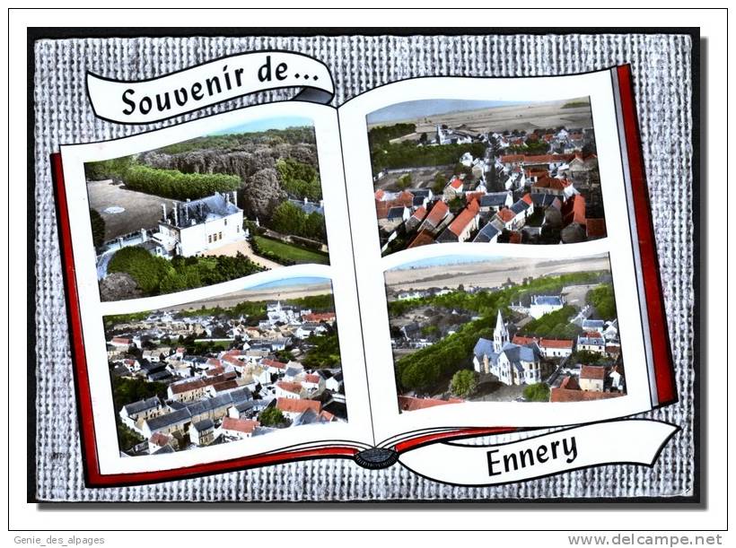 95 ENNERY Souvenir, Multivues Dans Livre, Château, église, CPSM 10x15, Ed Lapie, Voyagé En 1961, Pli Sup.G - Ennery