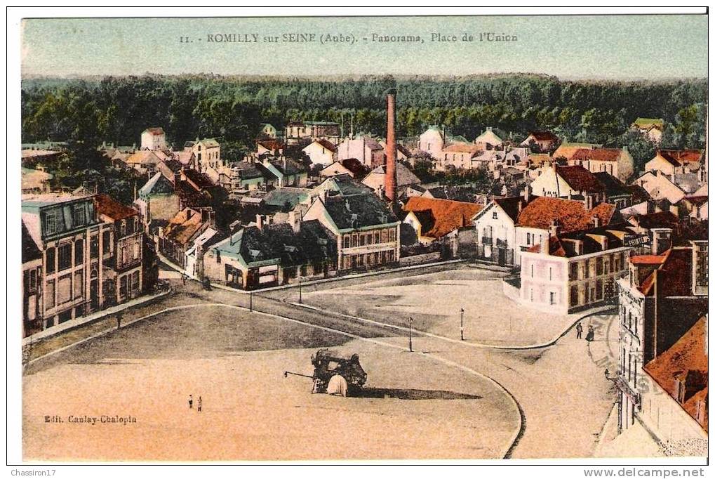 10 - ROMILLY-sur-SEINE  -  Panorama, Place De L´Union -  Usine - Romilly-sur-Seine