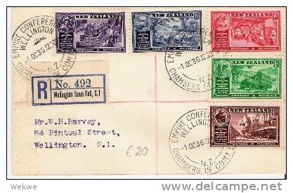 NZ110/ Empire Conf. Wellington 1936. Satzbrief, Sonderstempel - Lettres & Documents