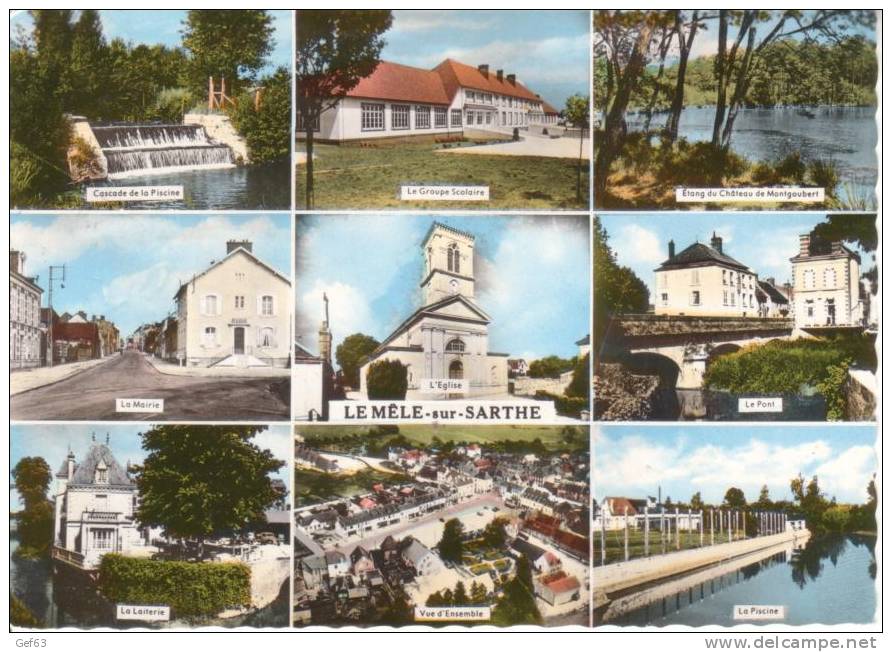 Le Mêle-sur-Sarthe - Cascade De La Piscine, Etang Du Château De Montgoubert, La Mairie, La Laiterie... (1964) - Le Mêle-sur-Sarthe