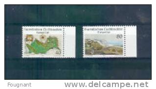 LIECHTENSTEIN:1977:Timbre S   N°612/3 NSC.Série Complète.EUROPA.Carte De 1721.-Vue De Vaduz En 1815. - 1977