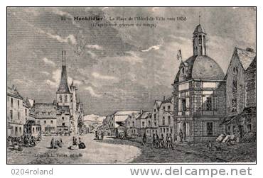 Montdidier -La Place De L'Hôtel De Ville Vers 1852 - Montdidier