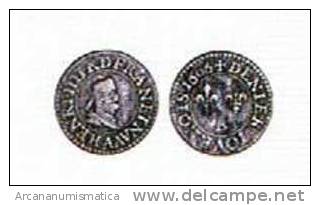 FRANCIA / FRANCE  HENRY  IV  DENIER  TOURNOIS - COBRE 1.606 A - PARIS     DL-5894 - 1589-1610 Enrique IV