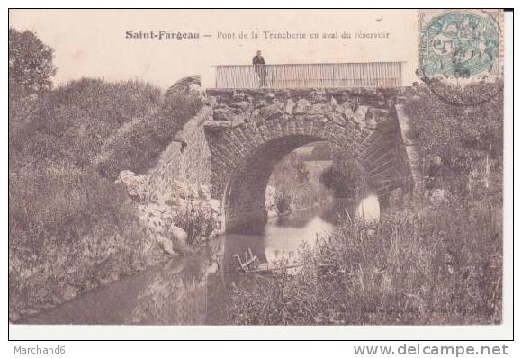 YONNE . SAINT FARGEAU . PONT DE LA TRANCHERIE EN AVAL DU RESERVOIR - Saint Fargeau