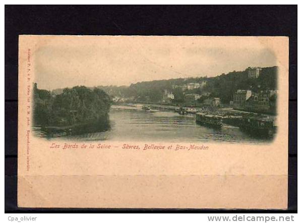 92 SEVRES Bords De Seine, Sèvres, Bellevue, Bas Meudon, Vue Générale, Ed PS à D 740, Dos 1900 - Sevres