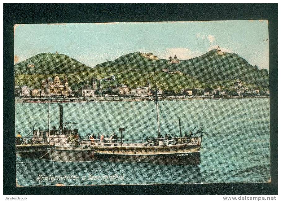 Königswinter U. Drachenfels ( Bateau Ottmar Zieher Voyagé En 1908) - Koenigswinter