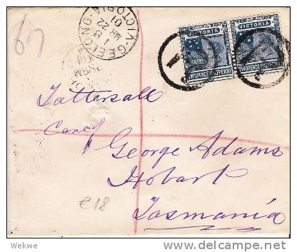 Vic143/Geelong, Einschreiben 1901 Mit Paar Queen 2 ½ Pence - Storia Postale