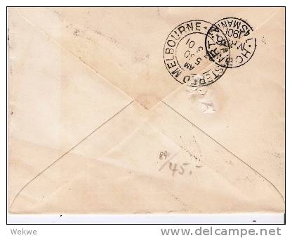 Vic143/Geelong, Einschreiben 1901 Mit Paar Queen 2 ½ Pence - Covers & Documents